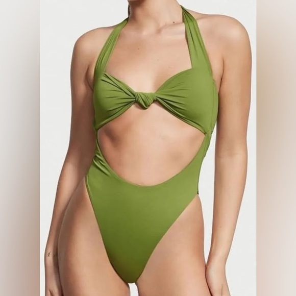 Riot Swim Other - NWOT! Riot Swim Farrah Green Halter Cutout Swimsuit